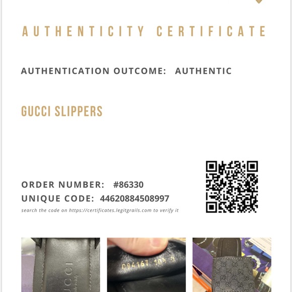 Men’s Gucci slides authenticated - Picture 9 of 9